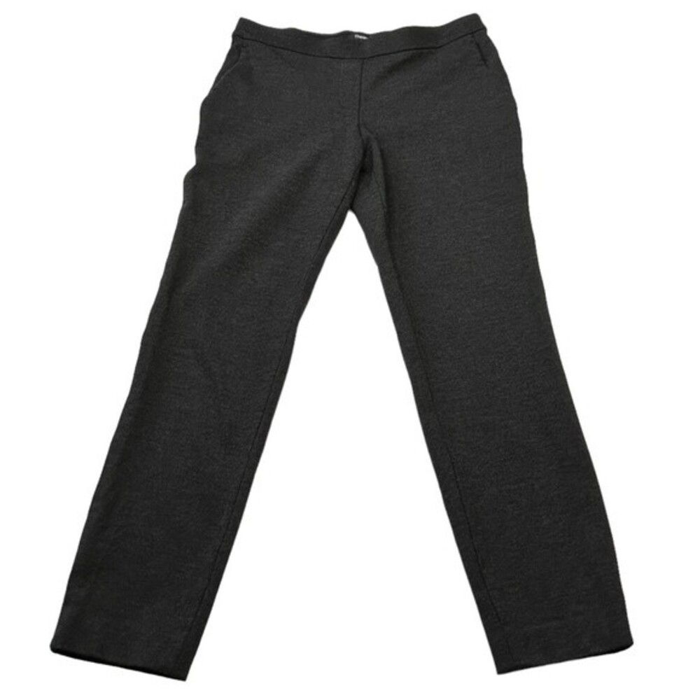 Theory Stretch Ponte Charcoal Grey Slim Trouser Pants Thick Jersey Material 2
